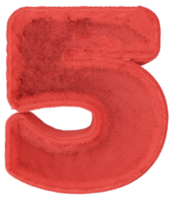 number made from fur . 3d render png