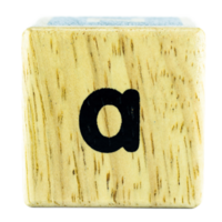 A text letters written on wooden cubes png