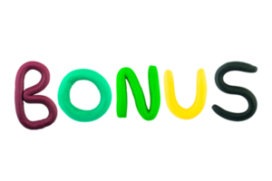 message bonus Funny plasticine alphabet letters on white background png