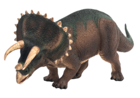 triceratopo, dinosauro su sfondo bianco. tracciato di ritaglio png