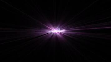 Zentrum rosa Sterne Streifen optische Flare Lichtstrahlen video