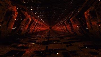 abstrait 3d grunge orange rouge salut technologie tunnel video