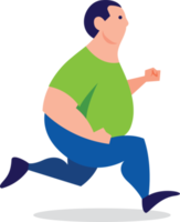 Fat man jogging exercise for healthiness png