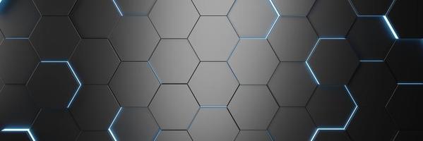 Futuristic and technological hexagonal background. 3d rendering photo