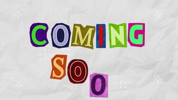 Animation Coming Soon Ransom note paper cut motion graphic stop motion video