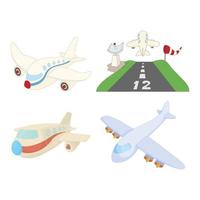 conjunto de iconos de airbus, estilo de dibujos animados vector