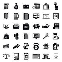 City online loan icons set, simple style vector