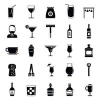 Bartender tools icons set, simple style vector