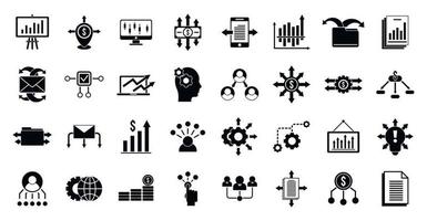 Restructuring icons set, simple style vector