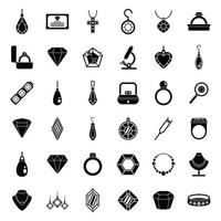 Jeweler icons set, simple style vector