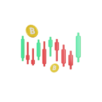 3d rendering bitcoin crypto chart illustration png