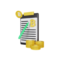 Illustrazione del rapporto bitcoin di rendering 3d png