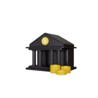 ilustração de banco bitcoin de renderização 3D png