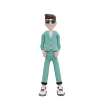 3d rendering businessman standing and hands on waist pose png
