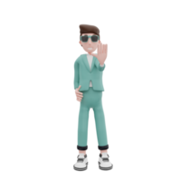 3d rendering businessman is stopping pose png