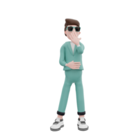 El hombre de negocios de representación 3d está pensando en una pose png