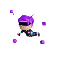 3d menino bonito metaverso voar e jogar vr png