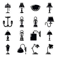 Lamp icons set, simple style vector