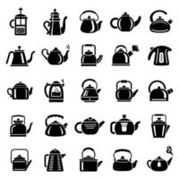 Kettle teapot icons set, simple style vector