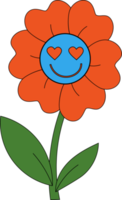 Flowerpower. niedlicher flippiger Hippieaufkleber png