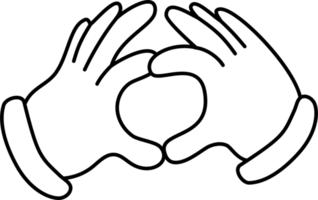 Hands in gloves heart sign png