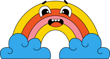 Funny cartoon character  rainbow png