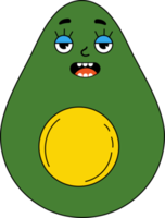 Funny cartoon character avocado png