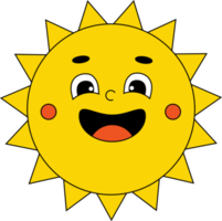 Funny cartoon character cute sun png