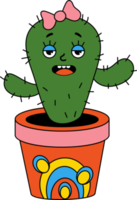 elemento maravilloso chica de cactus funky en maceta png