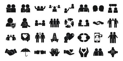 Trust icons set simple vector. People team vector