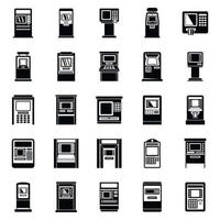 Bank atm machine icons set, simple style vector