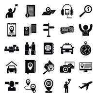 Guide icons set, simple style vector