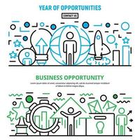 Opportunity business banner set, outline style vector