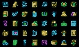 Inheritance icons set vector neon