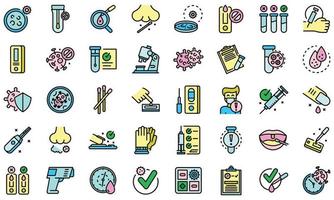 Covid test icon, outline style vector