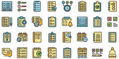 Task schedule icon, outline style vector