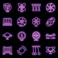 Perpetual motion icons set vector neon