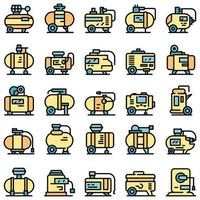 Compressor icons set vector flat