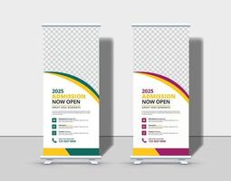 Modern Back to school admission roll up banner template , school admission roll up banner design for school, college, university, coaching center vector
