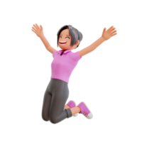 illustratie schattig meisje gelukkig sprong png