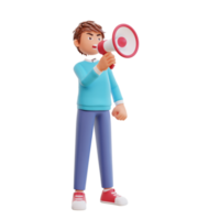 cute boy with megaphone png
