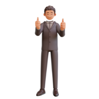 bussinesman character  showing thumbs up png