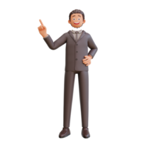 character bussinesman pointing up png