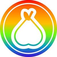 organic pear circular in rainbow spectrum vector