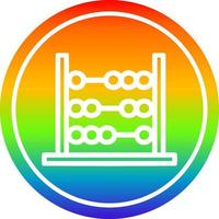 traditional abacus circular in rainbow spectrum vector