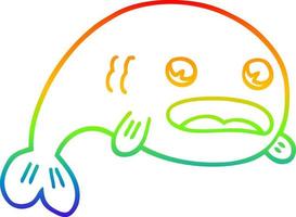 arco iris gradiente línea dibujo dibujos animados pescado vector