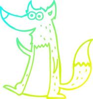cold gradient line drawing cartoon wolf vector
