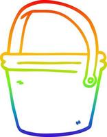 rainbow gradient line drawing cartoon bucket vector