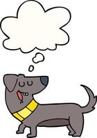 cartoon dog and thought bubble vector