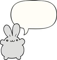 cartoon rabbit and speech bubble vector